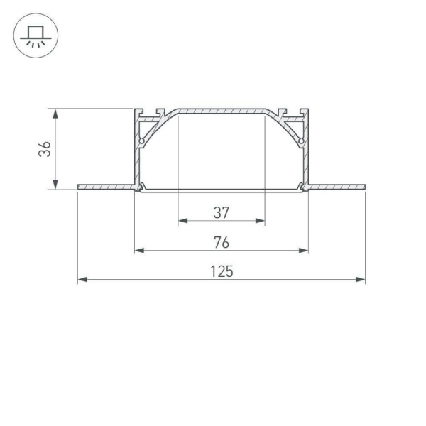 Профиль Arlight ARH-LINIA72-FANTOM-2000 ANOD 025025