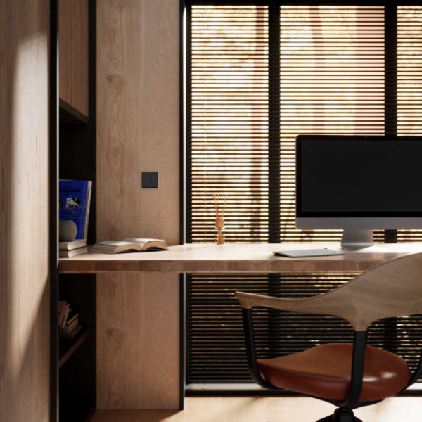 Выключатель встраиваемый Voltum S70 для жалюзи 10А черный матовый VLS020708