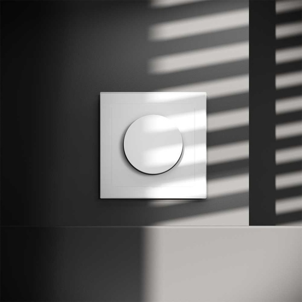 Светорегулятор встраиваемый Voltum S70 поворотно-нажимной 600 Вт, (белый матовый) VLS070302