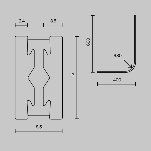 Радиусный коннектор для шинопровода Flarity черный Maytoni Technical FLARITY Accessories for tracks Flarity TRX154-RC80-B