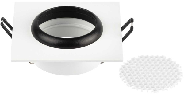 Светильник встраиваемый алюминиевый ЭРА KL110 WH/BK под лампу MR16 GU5.3 белый/черный матовый Б0061531