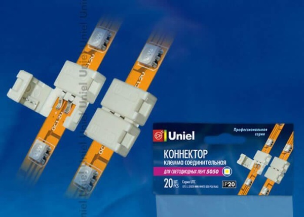 Коннектор для светодиодных лент 5050 Uniel UTC-L-2/B20-NNN White 020 06606 Коннектор для светодиодных лент 5050 Uniel UTC-L-2/B20-NNN White 020 06606