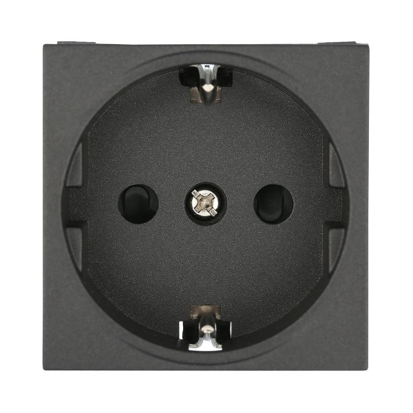 Розетка LK Studio с з/к, со шторками глянцевая поверхность (черный бархат) LK45 851108