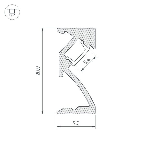 Профиль Arlight SL-Bevel-W21-2000 Anod 043687