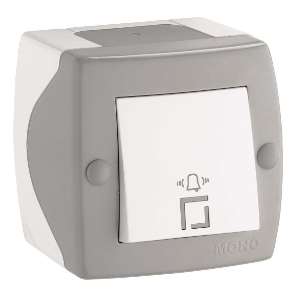Кнопка звонка Mono Electric Octans IP20 бело-серый 104-020001-107 Кнопка звонка Mono Electric Octans IP20 бело-серый 104-020001-107