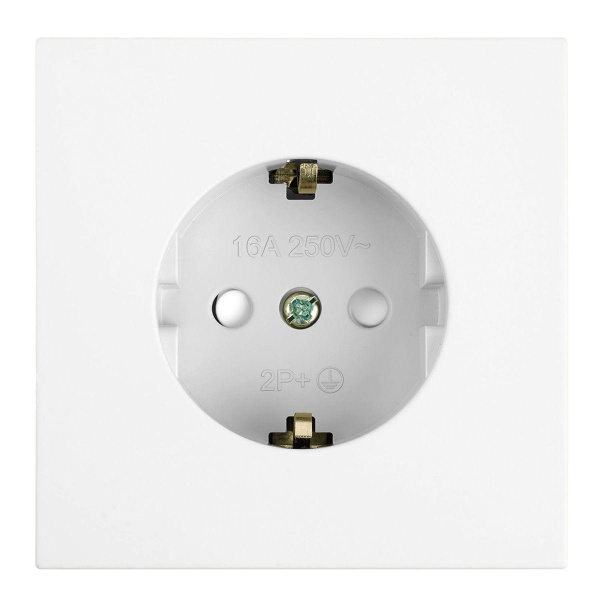 Розетка 1-местная с защитной шторкой с/з (механизм), Stekker, 250В, 16А Мия, RST16-3110-01, белая магнолия 50440