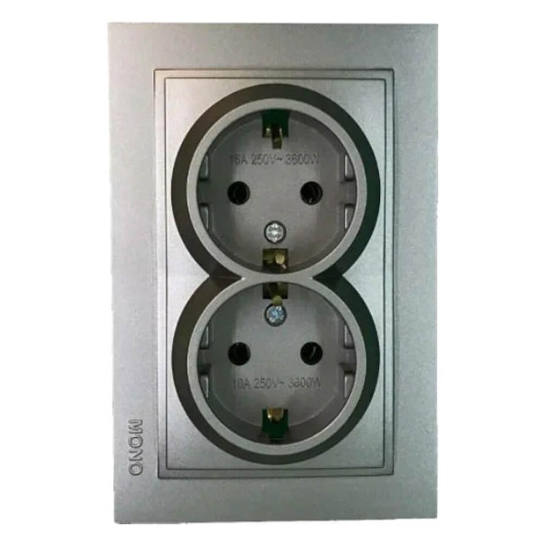 Розетка двойная с заземлением Mono Electric Despina антрацит 102-242404-120 Розетка двойная с заземлением Mono Electric Despina антрацит 102-242404-120