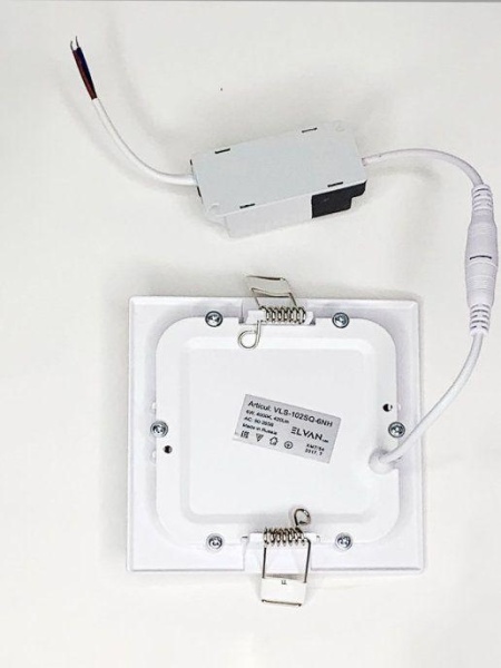 Встраиваемый светодиодный светильник Elvan VLS-102SQ-6W-WW-Wh