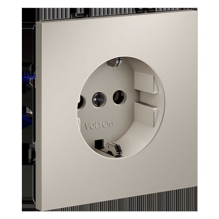 Розетка встраиваемая Voltum S70 с заземлением 16А, (кашемир) VLS040103