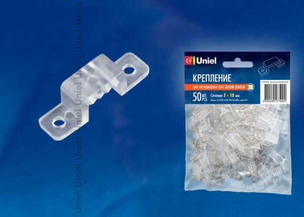 Набор креплений для светодиодной ленты Uniel UCC-K10 Clear 050 Polybag 10833 Набор креплений для светодиодной ленты Uniel UCC-K10 Clear 050 Polybag 10833