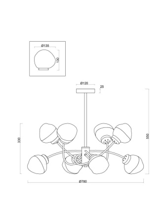 Люстра Freya FR8017PL-08MG