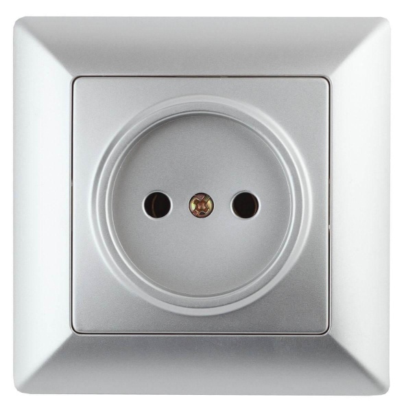 Розетка ЭРА Intro Solo 2P 16A 250V серебро 4-201-03 Б0043307 Розетка ЭРА Intro Solo 2P 16A 250V серебро 4-201-03 Б0043307
