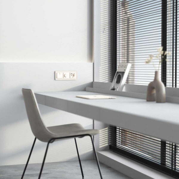 Розетка с заземлением, шторками и USB тип A+C Werkel айвори матовый W1171762 4690389213274