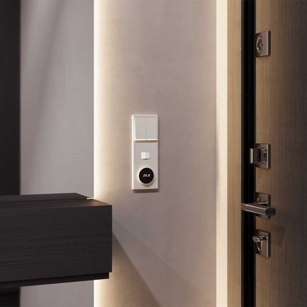 Клавиши для выключателя/переключателя двухклавишного с подсветкой, S70 (хлопок) Voltum VLS000413