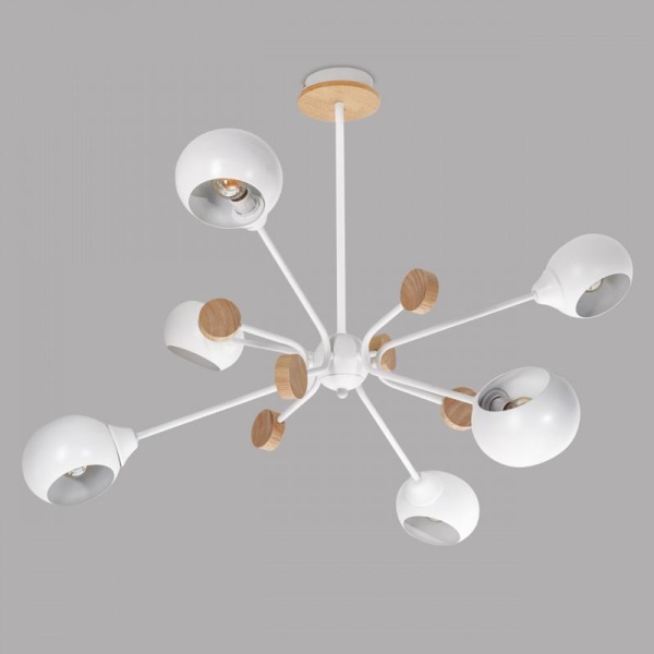 Подвесная люстра IMEX MD.4902-6-S WH+WOOD