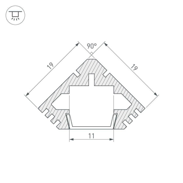 Профиль Arlight PDS45-T-2000 ANOD Black 015033