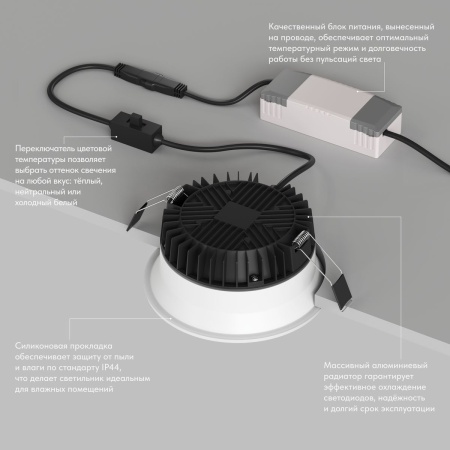 Точечный светильник Denkirs Trim DK2450-WH