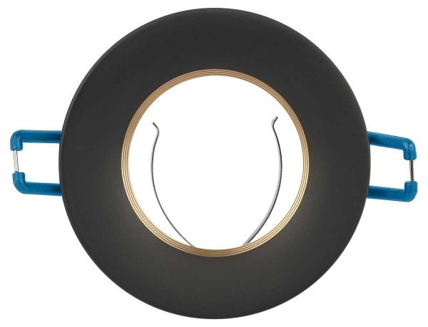 Светильник встраиваемый алюминиевый ЭРА KL107 BK/GD под лампу MR16 GU5.3 черный/золото Б0061097