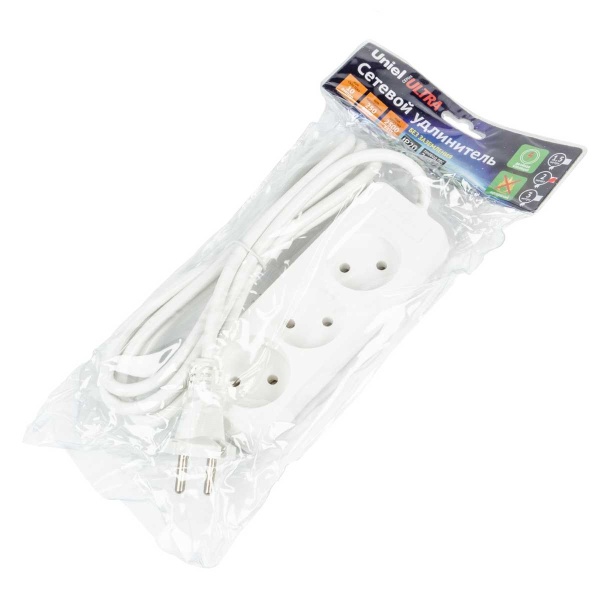 Удлинитель Uniel Ultra 3гн х 2м б/з S-CU3-2 White UL-00009981