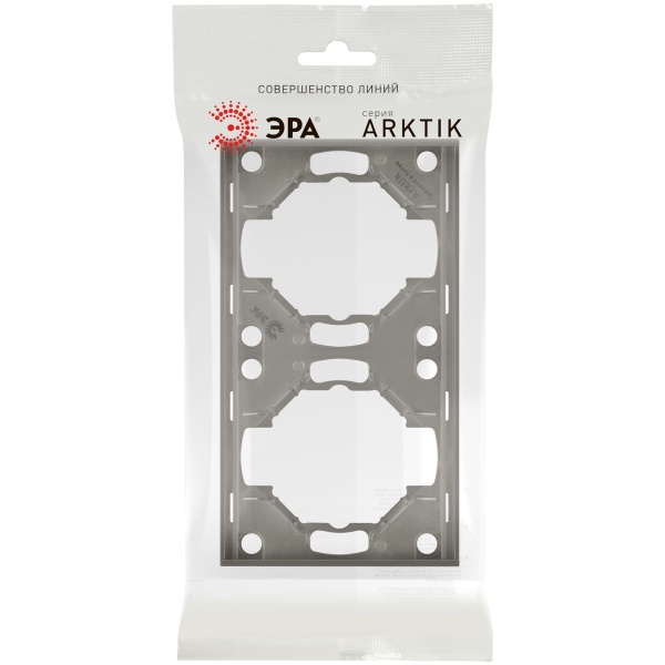 Рамка для розеток и выключателей ЭРА Arktik 16-5002-07 на 2 поста титан Б0070560