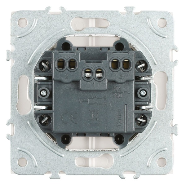 Выключатель двухклавишный Stekker Эмили белый фарфор RSW10-5104-01 49866