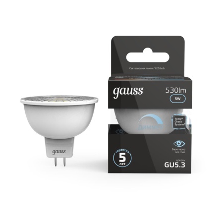 Лампа светодиодная Gauss GU5.3 5W 4100K матовая 101505205