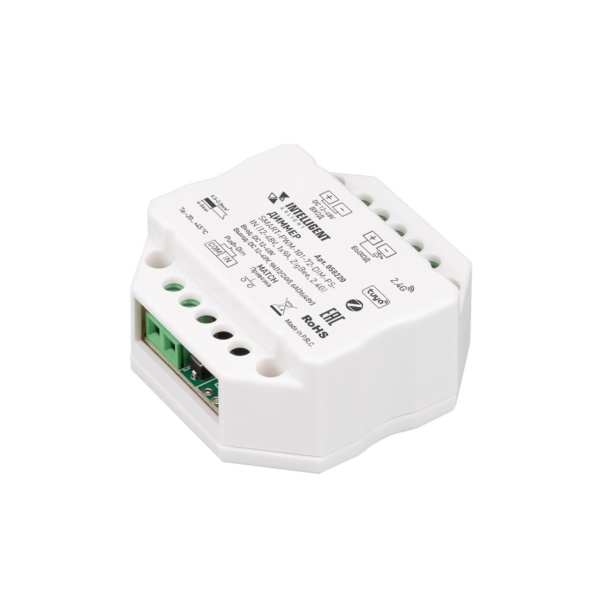 INTELLIGENT ARLIGHT Диммер SMART-PWM-101-72-DIM-PD-IN (12-48V, 1x9A, ZigBee, 2.4G) (IARL, IP20 Пластик, 5 лет) 058220