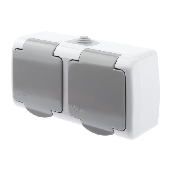 Розетка двойная ЭРА Intro Atlantic Schuko 2x2P+E 16A 250V с крышкой 5-203-03 Б0051060 Розетка двойная ЭРА Intro Atlantic Schuko 2x2P+E 16A 250V с крышкой 5-203-03 Б0051060