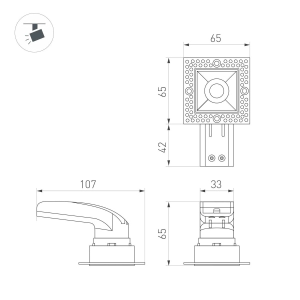 Встраиваемый светодиодный светильник Arlight MS-Rialto-Trimless-S40x40-9W Day4000 044687