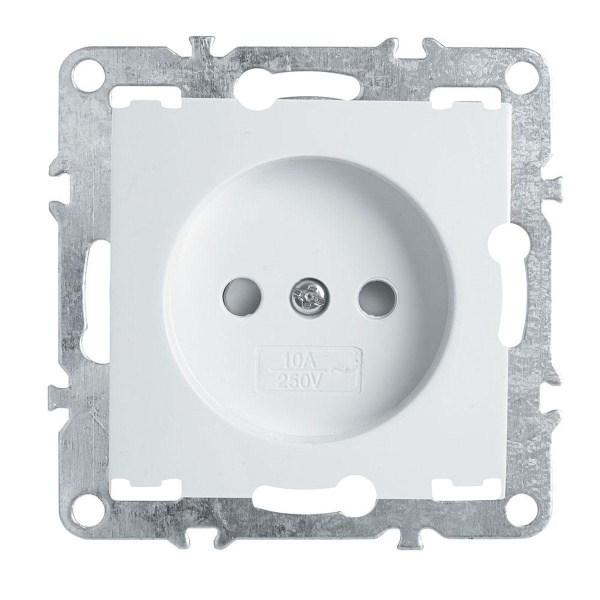 Розетка 1-местная б/з (механизм), Stekker, PST10-9109-01, 250В, 16А с защитной шторкой Эрна, белый 39316
