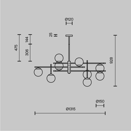 Подвесной светильник Maytoni Nostalgia MOD048PL-09G