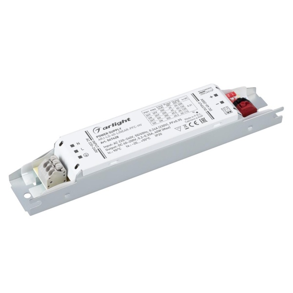 Блок питания Arlight ARJ-LG-40-LINEAR-PFC-HV (40W, 40-200V, 0.2-0.35A) 047428