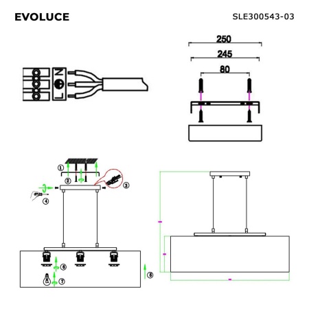Подвесная люстра Evoluce Brescia SLE300543-03