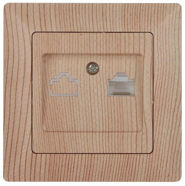 Розетка компьютерная RJ45 ЭРА Intro Solo дерево 4-303-11 Б0043388 Розетка компьютерная RJ45 ЭРА Intro Solo дерево 4-303-11 Б0043388