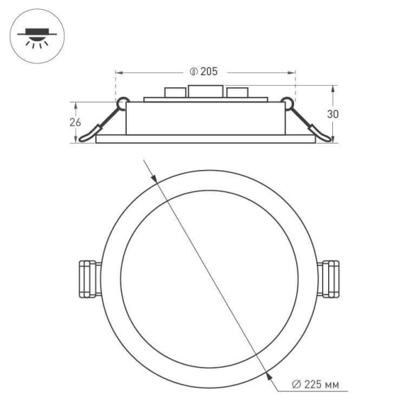 Встраиваемый светодиодный светильник Arlight DL-BL225-24W Day White 021443 Встраиваемый светодиодный светильник Arlight DL-BL225-24W Day White 021443