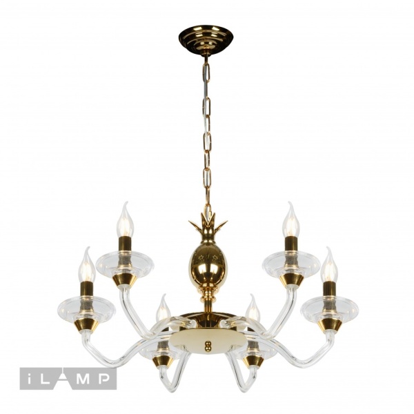 Подвесная люстра iLamp Flo YT2049-6 GD+Cear
