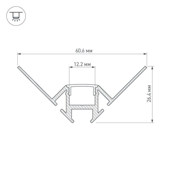 Профиль Arlight ARH-DECORE-S12-INT-2000 ANOD внутренний 023868