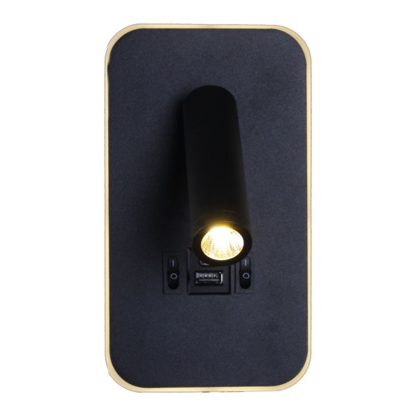 Настенный светодиодный светильник Reluce 86204-9.2-001KT LED12W+USB BK