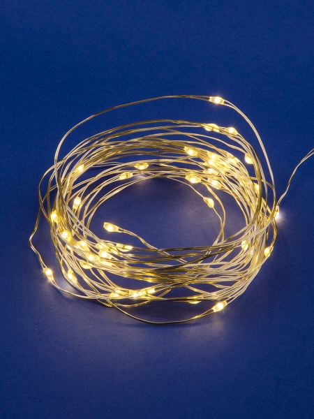 Светодиодная гирлянда Uniel Роса теплый белый ULD-S0500-050/SCB/2AA Warm White IP20 Dew UL-00005265