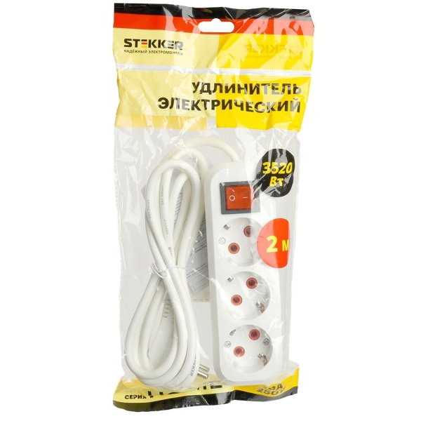 Удлинитель Stekker Home 3гн 3м с/з HM07-31-03 49354