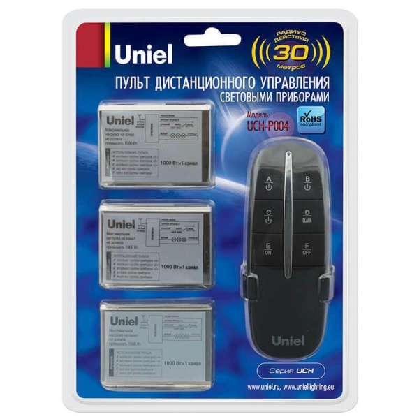 Пульт управления светом Uniel UCH-P004-G3-1000W-30M 07804 Пульт управления светом Uniel UCH-P004-G3-1000W-30M 07804