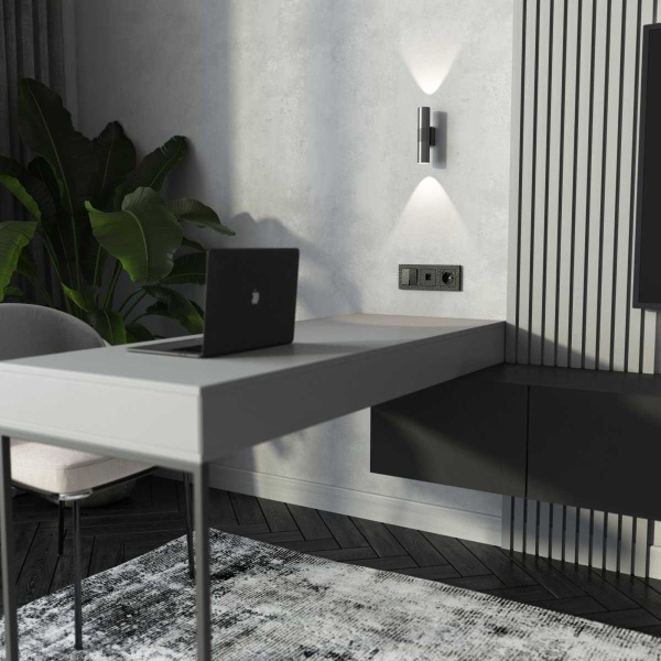 Выключатель Werkel Hammer двухклавишный черный W1220008 4690389162329