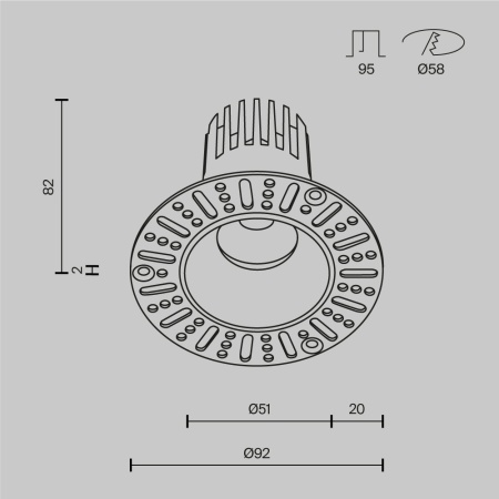 Встраиваемый светильник Maytoni Technical DL124-10W-3K-TRS-B