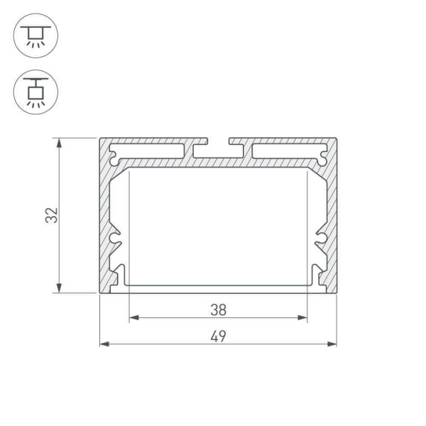 Профиль Arlight SL-LINE-4932-2000 ANOD 019308