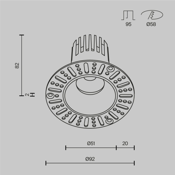 Встраиваемый светильник Maytoni Technical Downlight Dip DL124-10W-4K-TRS-B