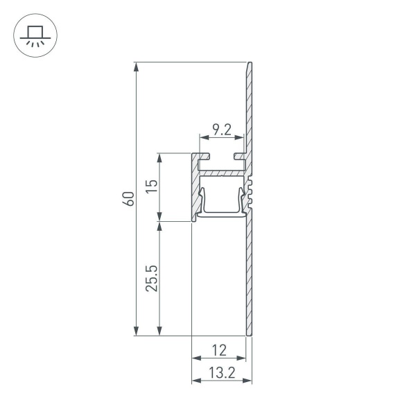 Профиль Arlight ARH-Plintus-Fantom-2000 Black 038550