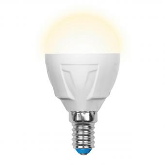 Лампа светодиодная (UL-00000694) E14 6W 3000K матовая LED-G45-6W/WW/E14/FR/DIM PLP01WH