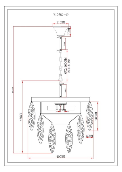 Подвесная люстра Moderli Souls V10782-4P