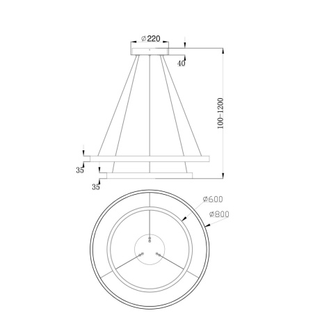 Подвесной светодиодный светильник Maytoni Rim MOD058PL-L74BS4K
