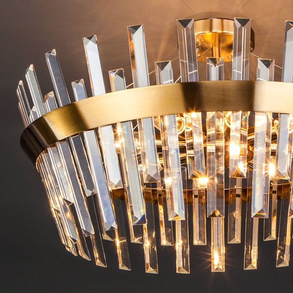 Потолочная люстра Eurosvet Steccato 10111/8 золотая бронза/прозрачный хрусталь Strotskis Smart